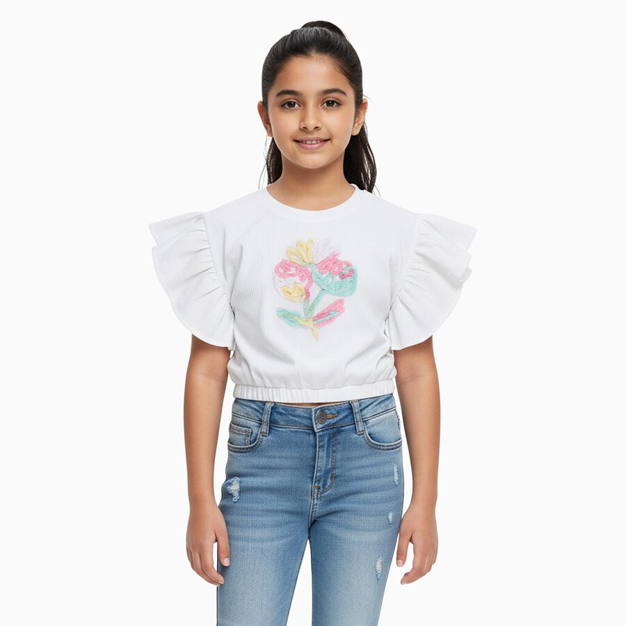Girls' T-Shirt, White, large image number null